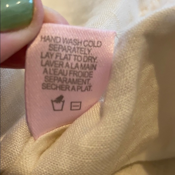 CALYPSO CREAM LINEN CROCHET SLEEVELESS DRESS SZ M - Picture 7 of 7